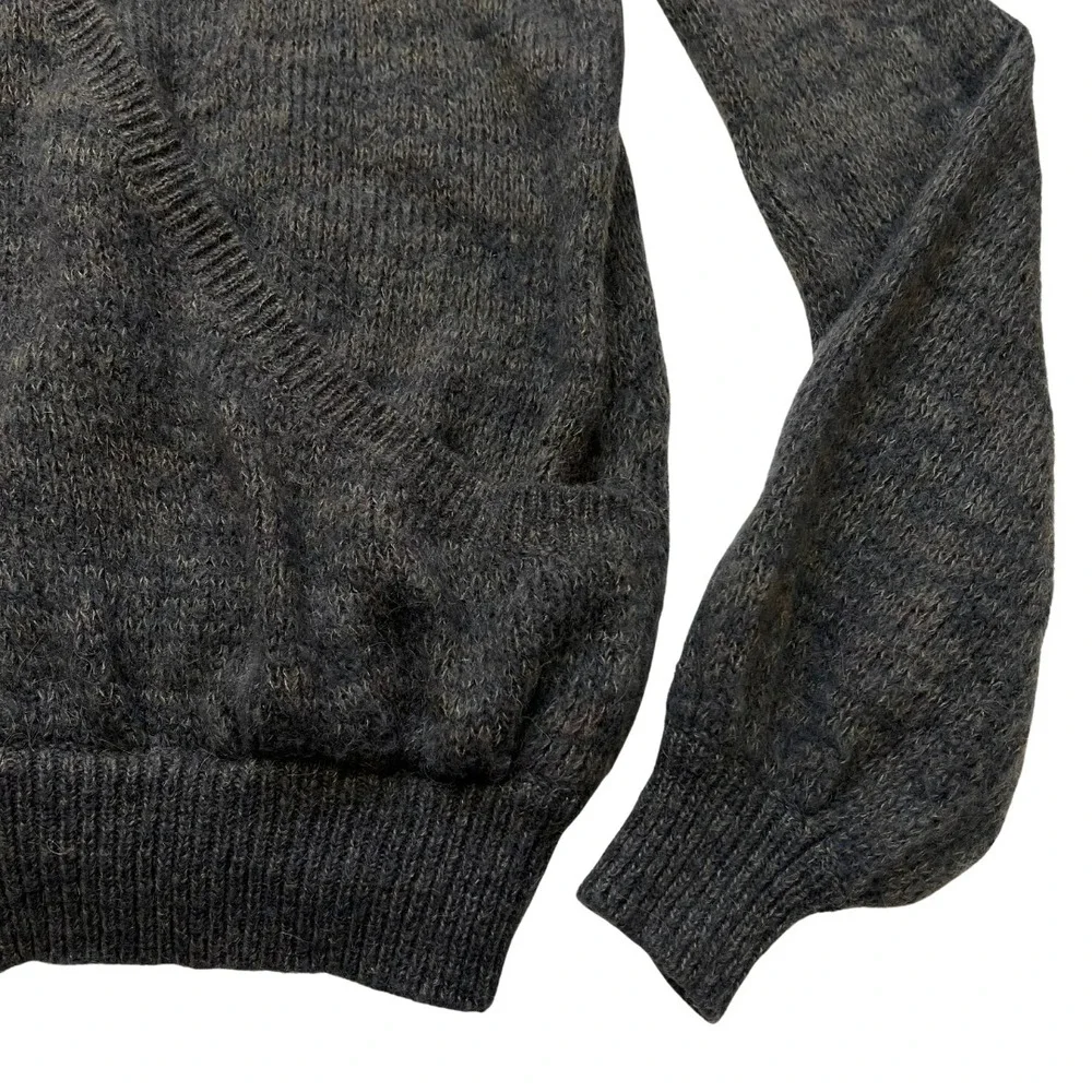 Free People Gray Deep V-Neck Sweater‎ Women's Small Alpaca Blend Soft Knit